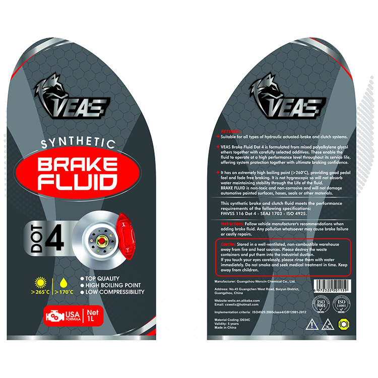 LIQUIDE DE FREIN DOT4 VEAS